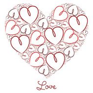 Hand drawn heart of hearts card in vector format N3