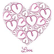 Hand drawn heart of hearts card in vector format N4