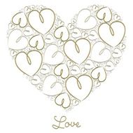Hand drawn heart of hearts card in vector format N5