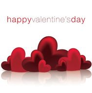 Hearts on a shiny surface Valentine&#039;s Day card