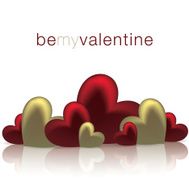 Hearts on a shiny surface Valentine&#039;s Day card N3