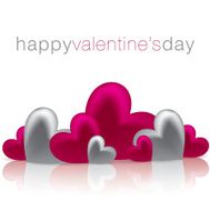 Hearts on a shiny surface Valentine&#039;s Day card N4