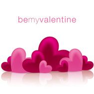Hearts on a shiny surface Valentine&#039;s Day card N6