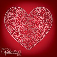 Filigree heart invitation card in vector format
