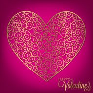Filigree heart invitation card in vector format N2