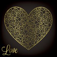 Filigree heart invitation card in vector format N3