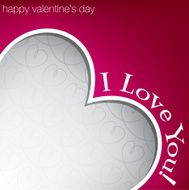 Hiding heart Valentine&#039;s Day card in vector format N6