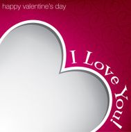 Hiding heart Valentine&#039;s Day card in vector format N8