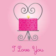 "I Love You" candle and holder card design