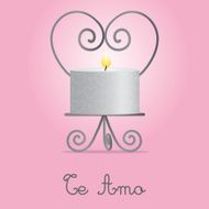 "I Love You" candle and holder card design N2