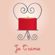 &quot;I Love You&quot; candle and holder card design N3