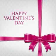 Bow Valentine&#039;s Day Card in vector format N4