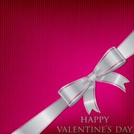 Bow Valentine&#039;s Day Card in vector format N6