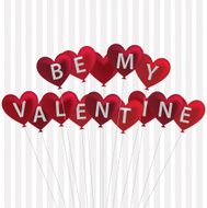 'Be My Valentine' balloon card in vector format