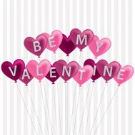 'Be My Valentine' balloon card in vector format N2