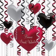 French Happy Valentine&#039;s Day balloon card in vector format