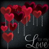 &#039;For My Love&#039; balloon heart card in vector format
