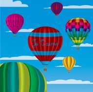 Multi coloured hot air balloons with &quot;Je T&#039;aime&quot;