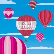 Valentine&#039;s hot air balloons in Spanish