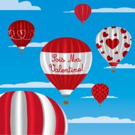 Valentine&#039;s hot air balloons in French