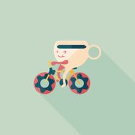 coffee time flat icon with long shadow eps10 N28