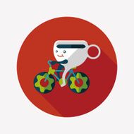 coffee time flat icon with long shadow eps10 N29