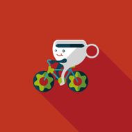coffee time flat icon with long shadow eps10 N31