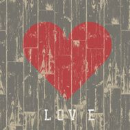 Heart in wood Valentine's day concept Vector EPS10