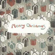 Christmas gifts on wooden texture Vector illustration EPS10