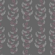 winged hearts seamless pattern N3