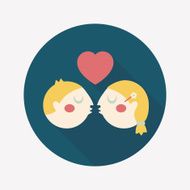 Valentine's day couple flat icon with long shadow eps10 N85