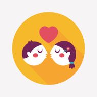 Valentine's day couple flat icon with long shadow eps10 N86
