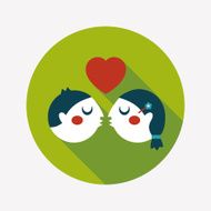 Valentine's day couple flat icon with long shadow eps10 N88