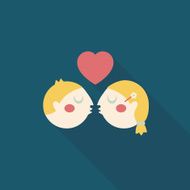 Valentine's day couple flat icon with long shadow eps10 N89