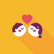 Valentine's day couple flat icon with long shadow eps10 N90