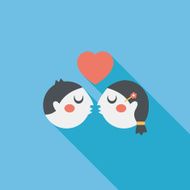 Valentine's day couple flat icon with long shadow eps10 N91