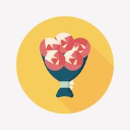 Valentine's Day flower flat icon with long shadow eps10 N79