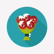 Valentine's Day flower flat icon with long shadow eps10 N82