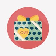 Valentine's Day present flat icon with long shadow eps10 N113