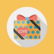 Valentine's Day present flat icon with long shadow eps10 N115