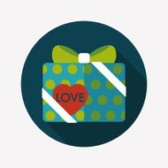 Valentine's Day present flat icon with long shadow eps10 N116