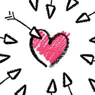 Valentines day concept illustration arrows and heart Vector