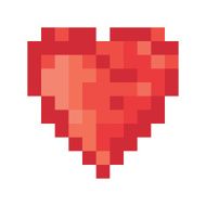 5 color pixel heart Vector
