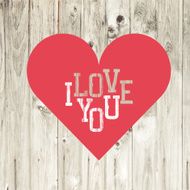 Heart on wooden background Vector