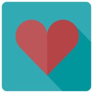 Flat heart icon vector