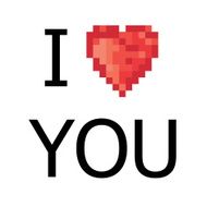 5 color pixel heart Vector N2