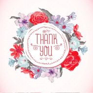 Vintage greeting card with blooming flowers N15