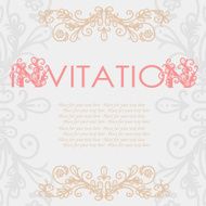 Vintage invitation card with lace ornament N5