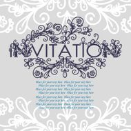 Vintage invitation card with lace ornament N10