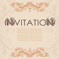 Vintage invitation card with lace ornament N12